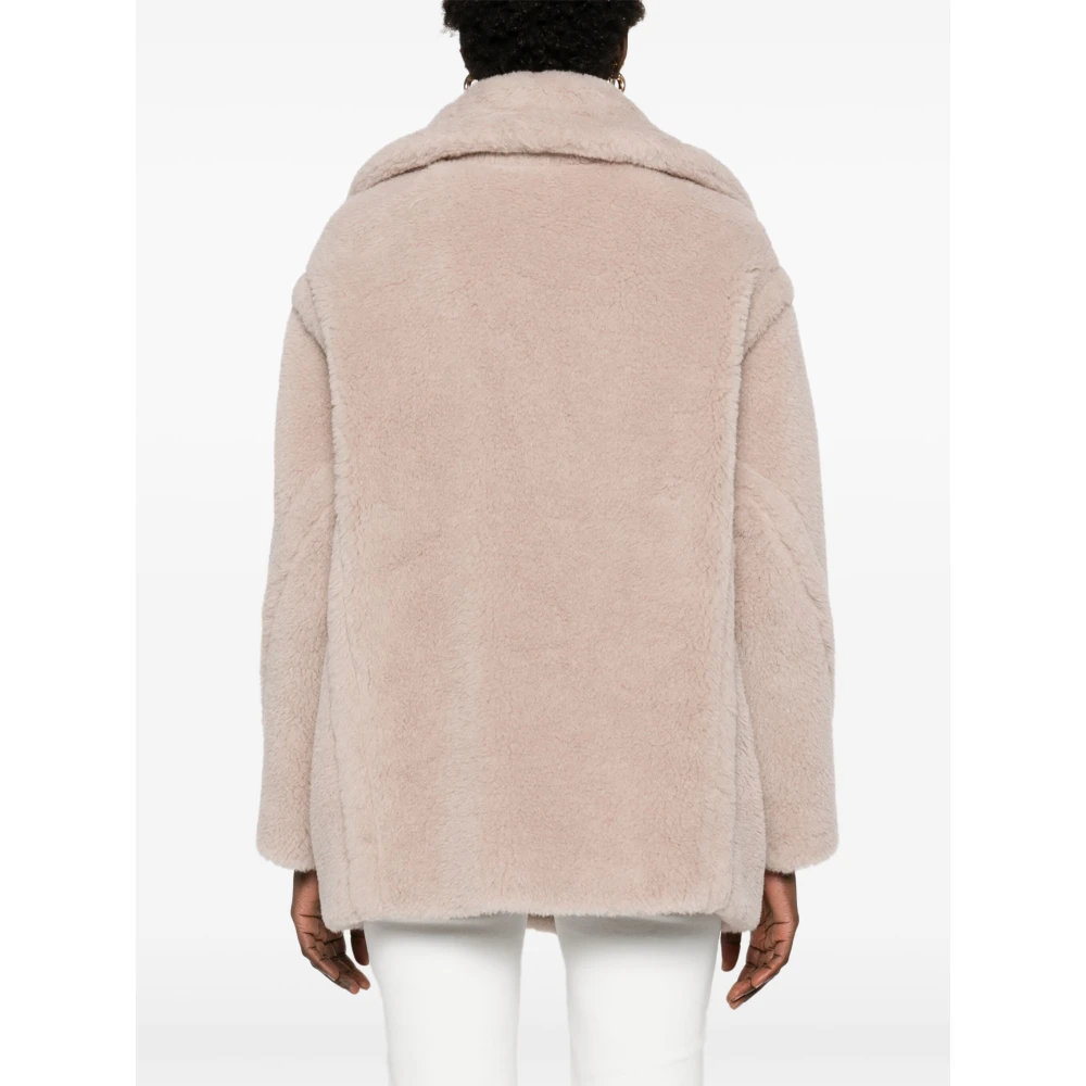 Max Mara Beige korte jas met gekruiste knoopsgat Beige Dames
