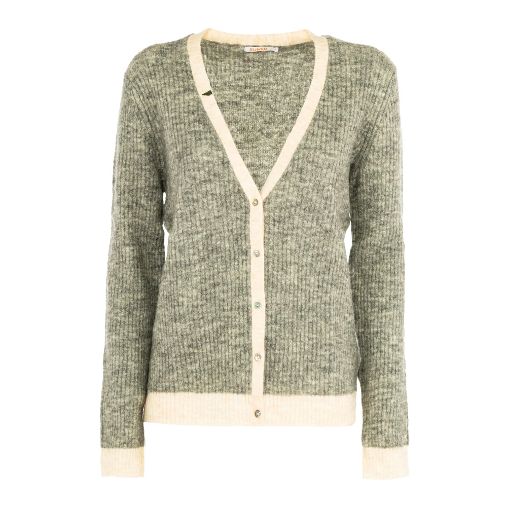 Sun68 V-hals Cardigan voor Vrouwen Gray Dames
