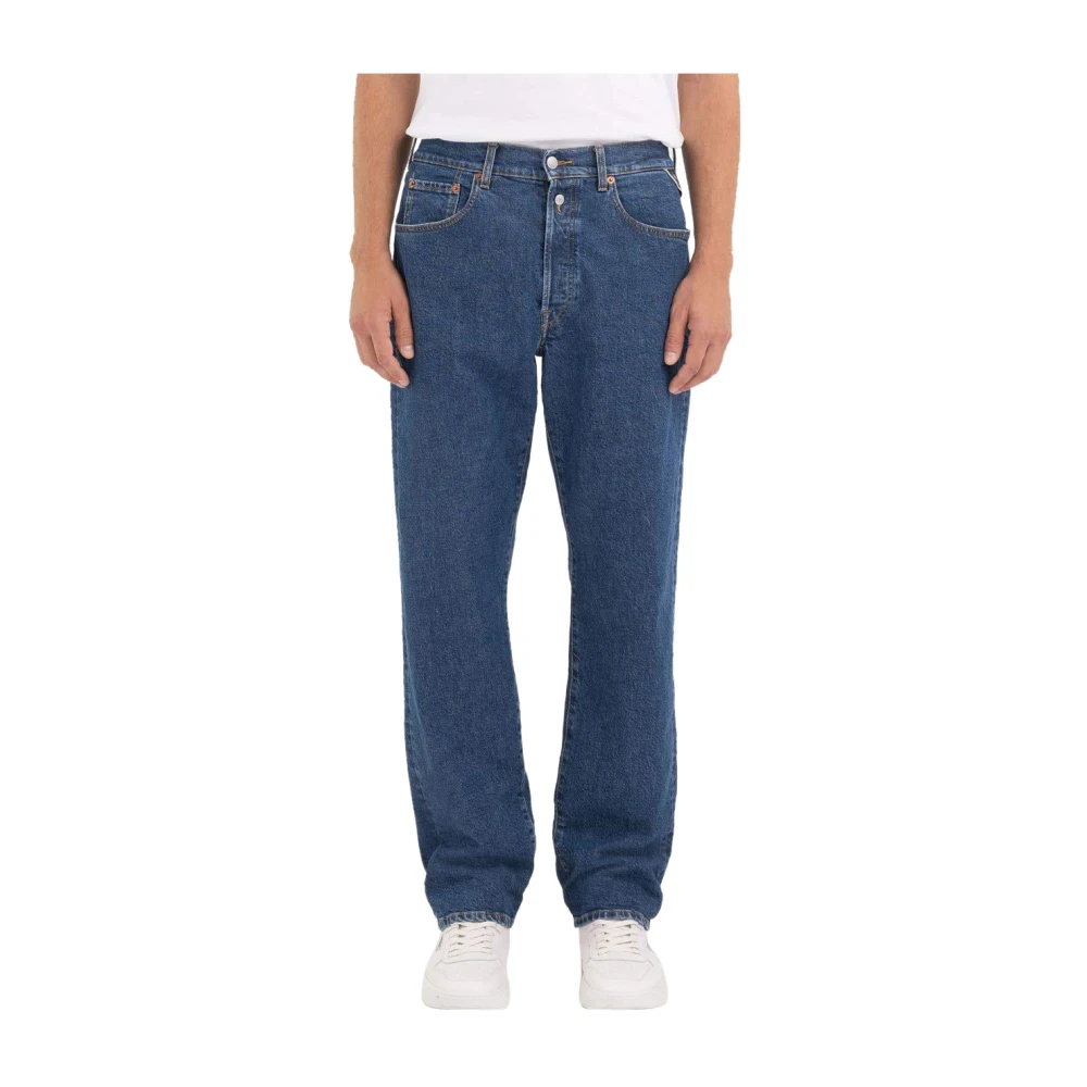 Replay Vintage Straight Fit Denim Jeans Blue Heren