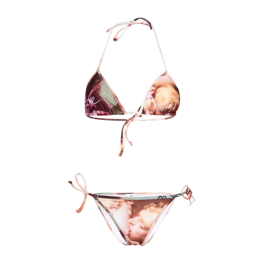 Vivienne Westwood Women's Multicolor Colorful Triangle Bikini Kiss - Bikinis - L - Swimwear