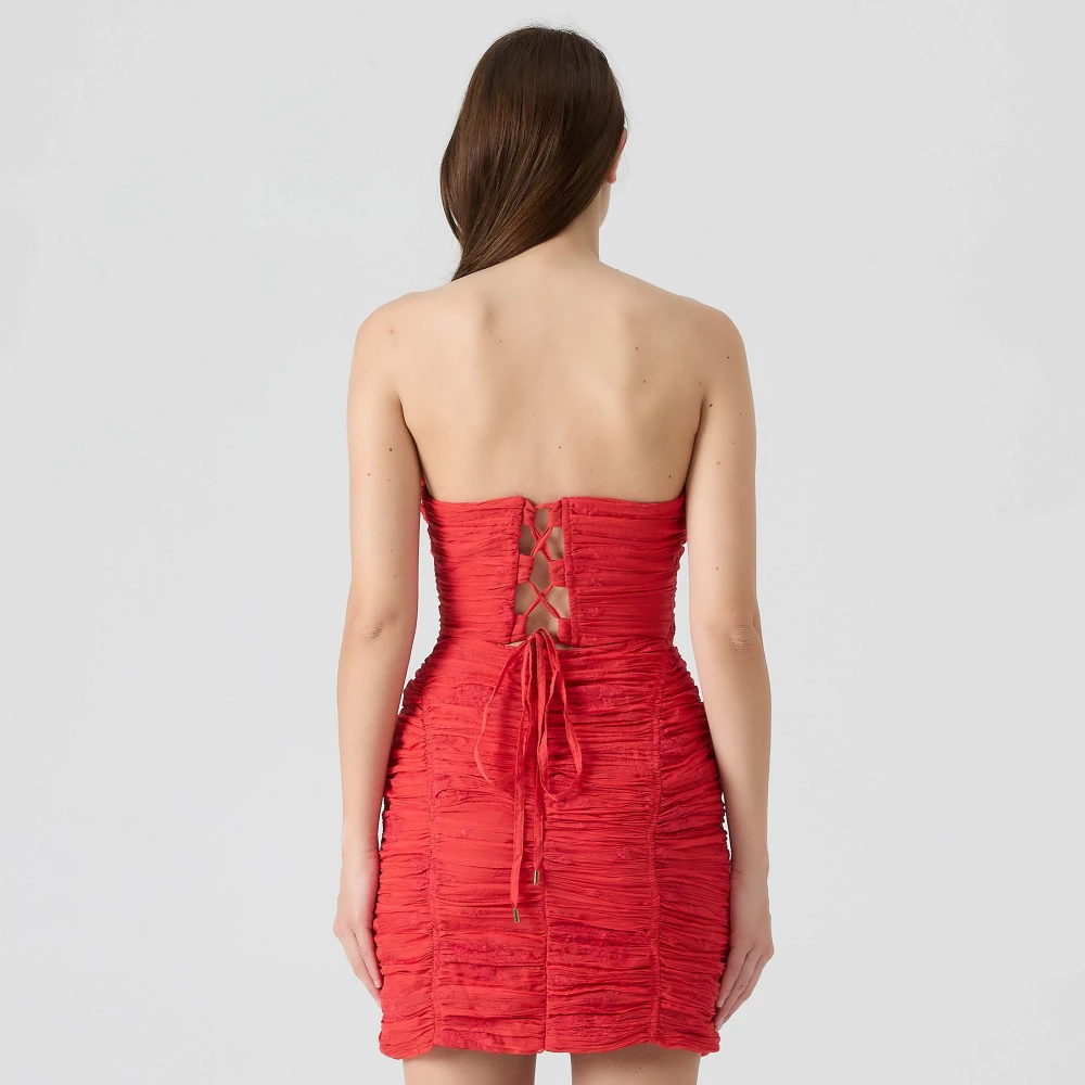 Sabina Musayev Rode gedrapeerde mini-jurk Red Dames