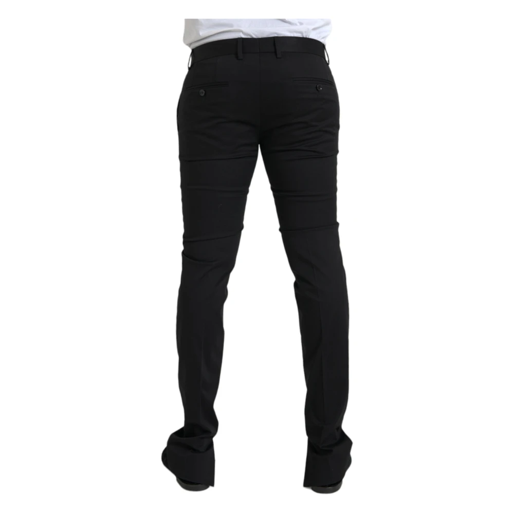 Dolce & Gabbana Zwarte Katoenen Stretch Skinny Jurk Broek Black Heren