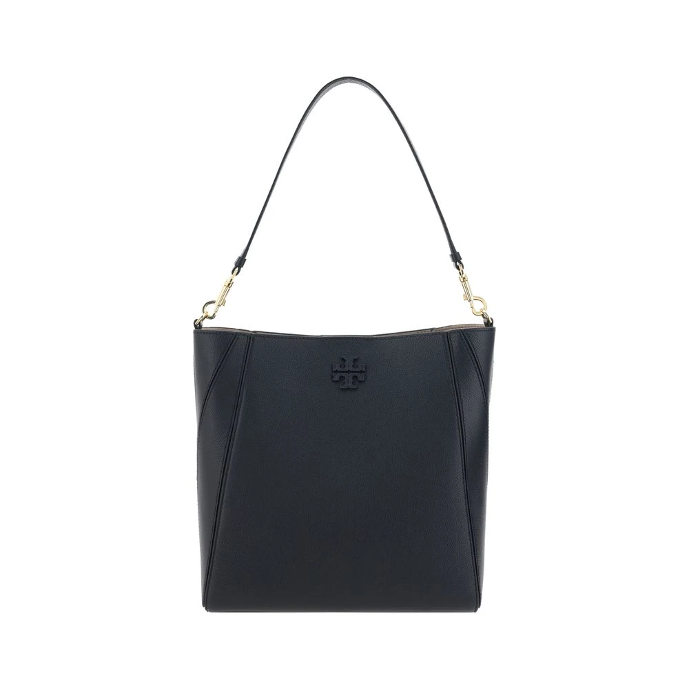TORY BURCH Leren schoudertas met iconisch logo Black Dames