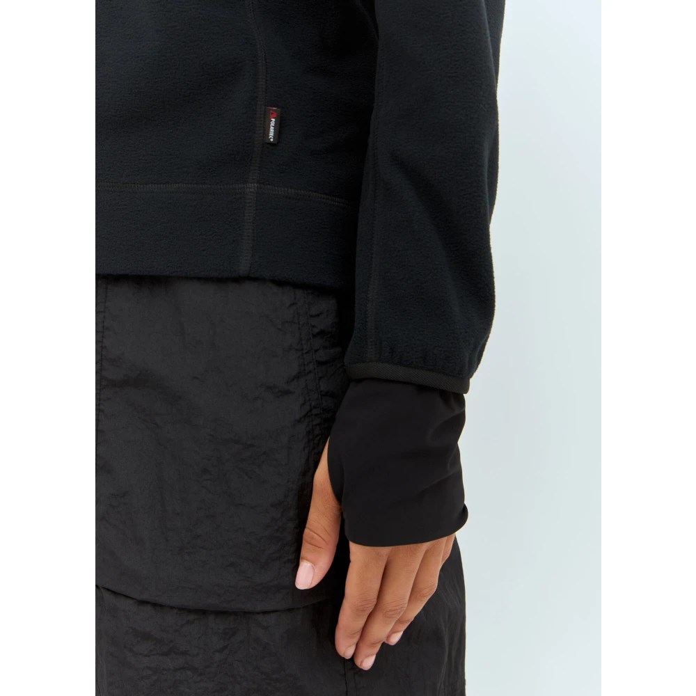 Moncler Reflecterende Logo Fleece Sweatshirt Black Dames