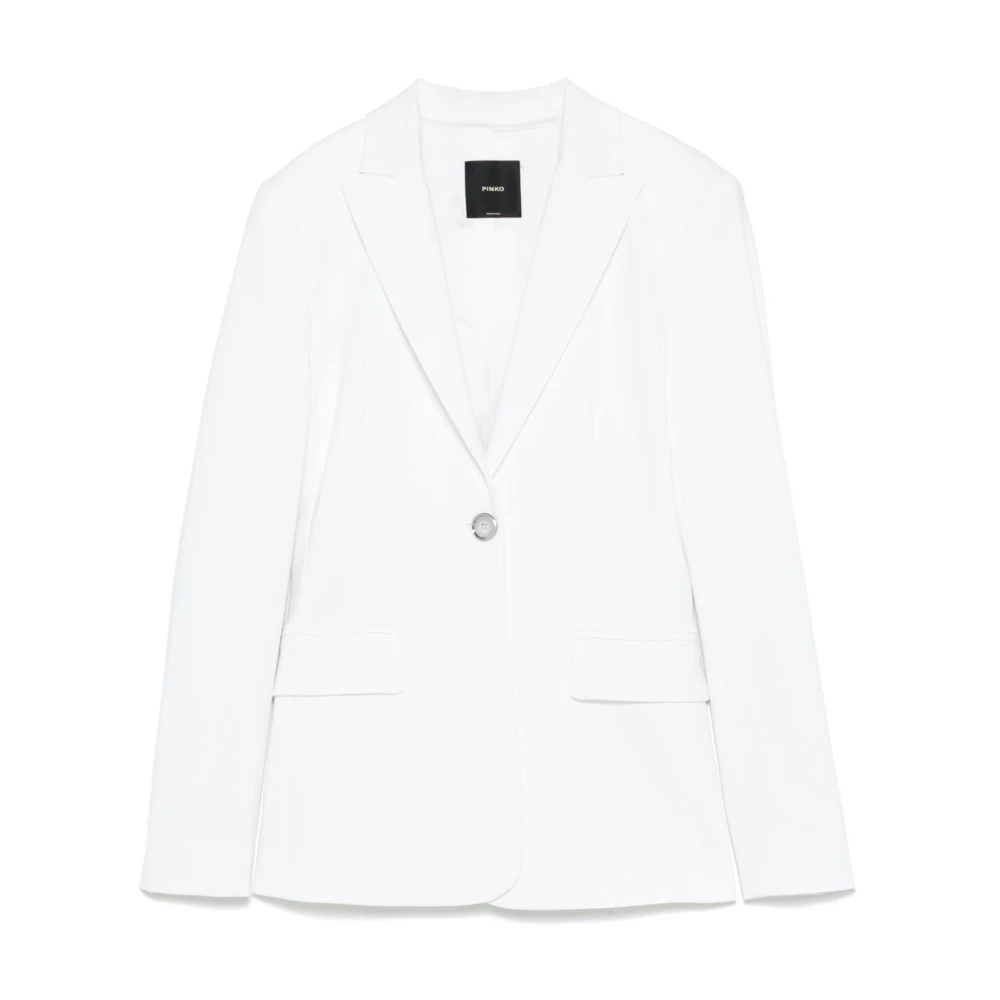 Pinko Witte Geknoopte Jas met Zakken White Dames