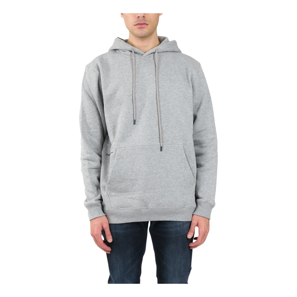 Dondup Katoenen hoodie met voorzak Gray Heren