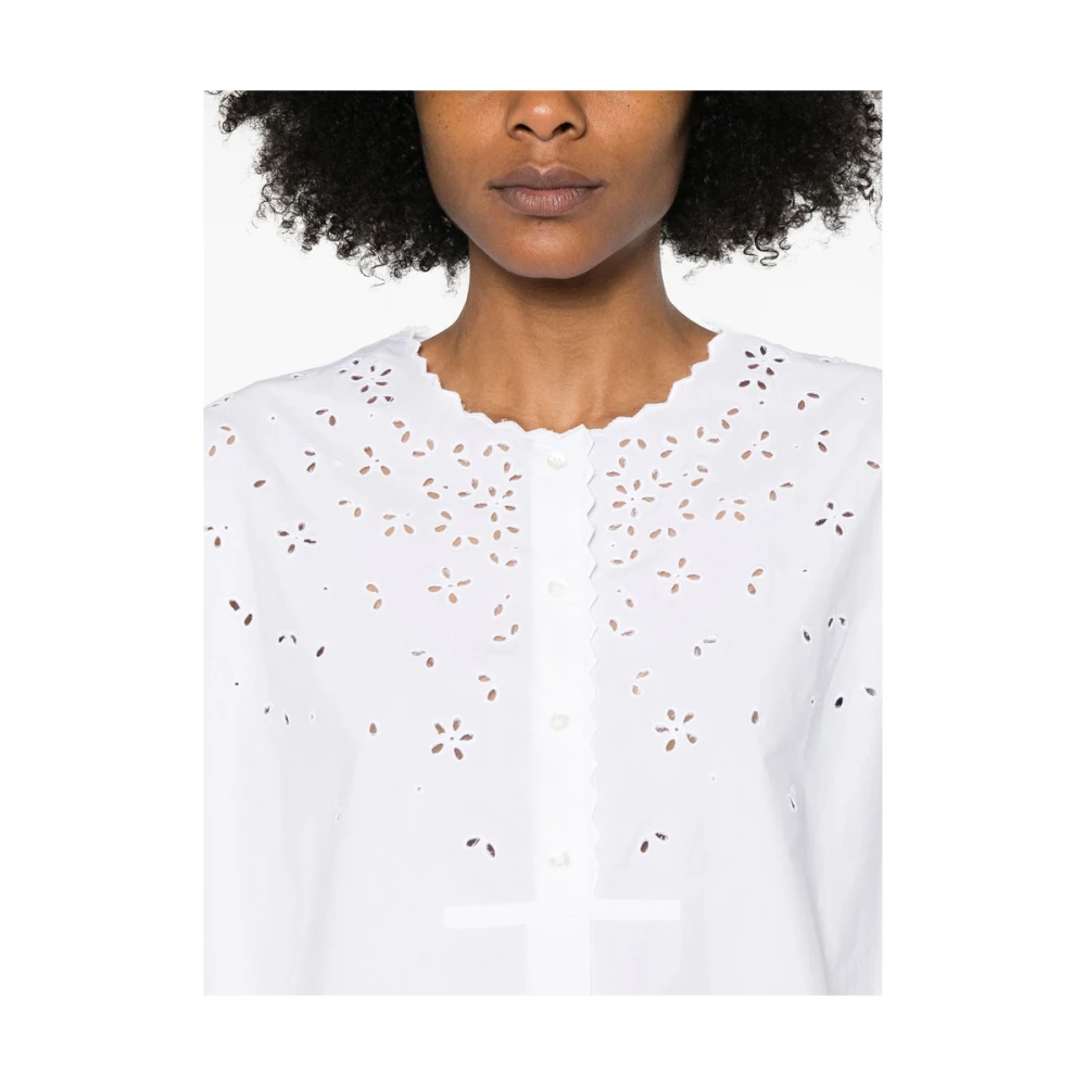 Soeur Witte Button-Up Shirt met Box Pleat White Dames