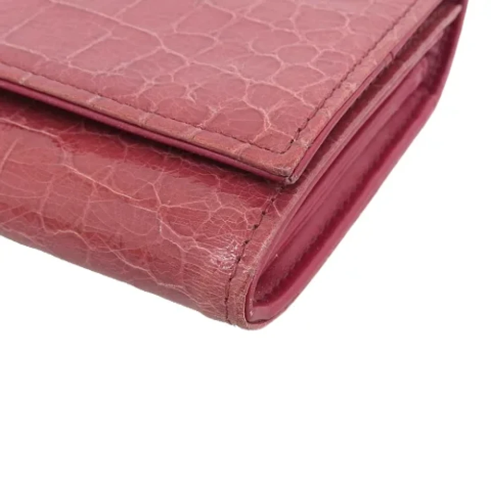 Miu Pre-owned Leather wallets Purple Dames