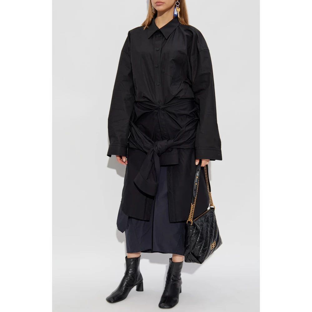 Balenciaga Jurk met stropdas Black Dames