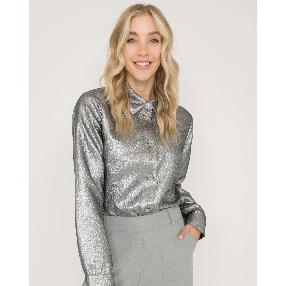 Anna Van Toor Blouse Lange Mouw Gray Dames