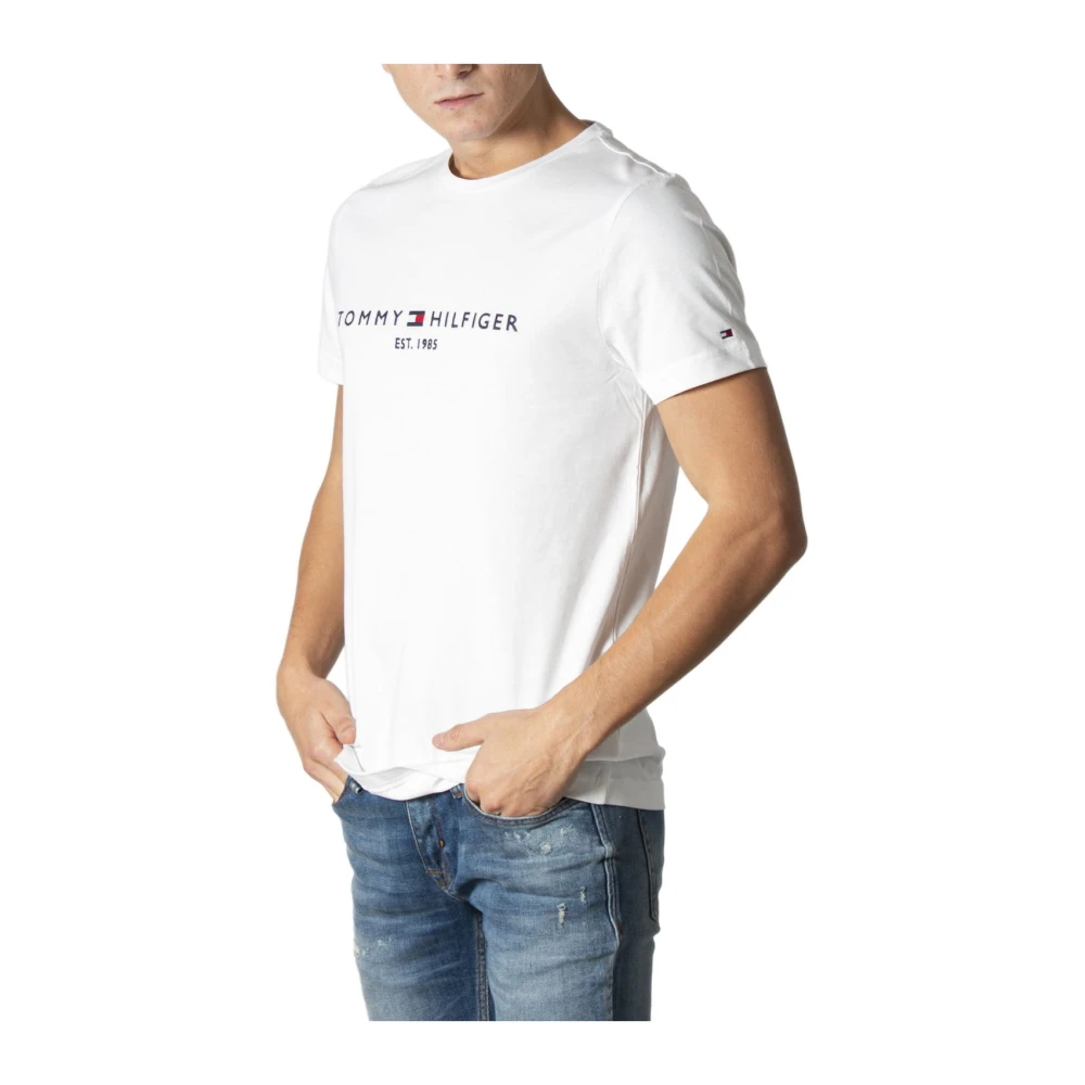 Tommy Hilfiger Men's White T-Shirts, 2XL, Cotton T-Shirt