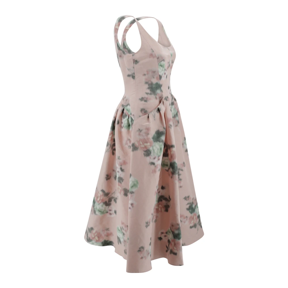 Philosophy di Lorenzo Serafini Jurk met Ruches en Wijde Rok Multicolor Dames