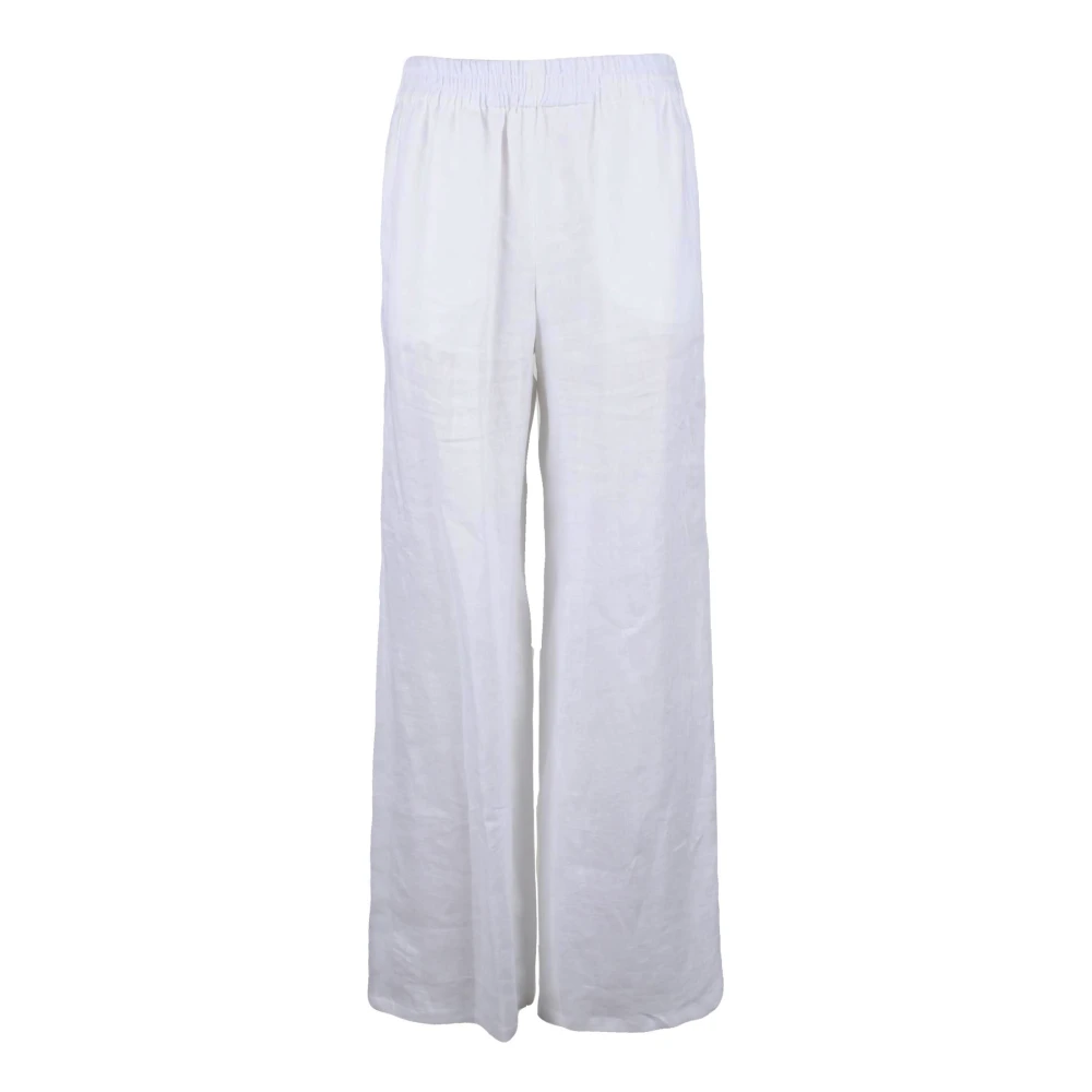Emporio Armani Linnen Broek White Dames