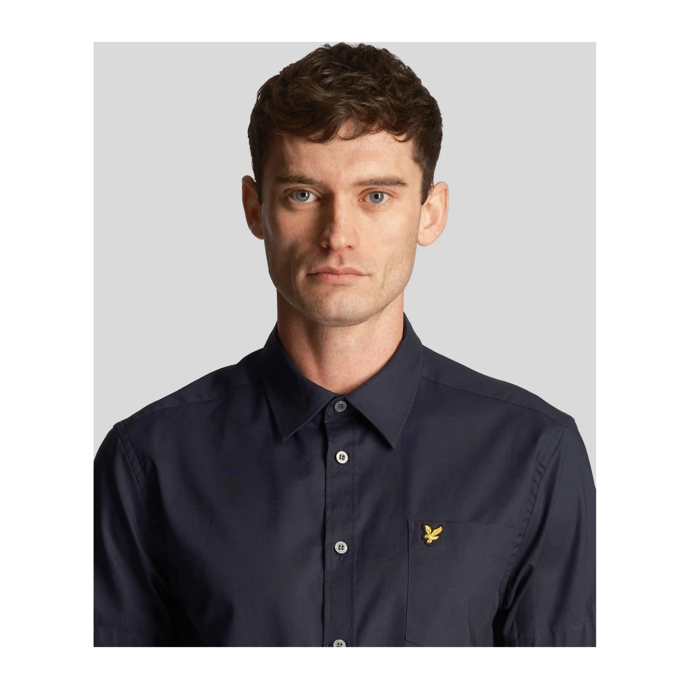 Lyle & Scott Korte Mouw Poplin Overhemd Blue Heren