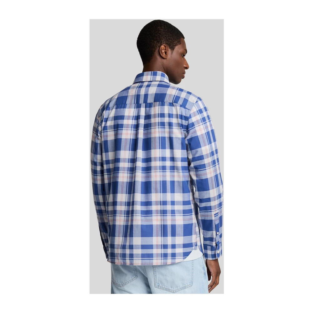 Lyle & Scott LS Geweven Overhemden Voorjaarsruit Overhemd Blue Heren