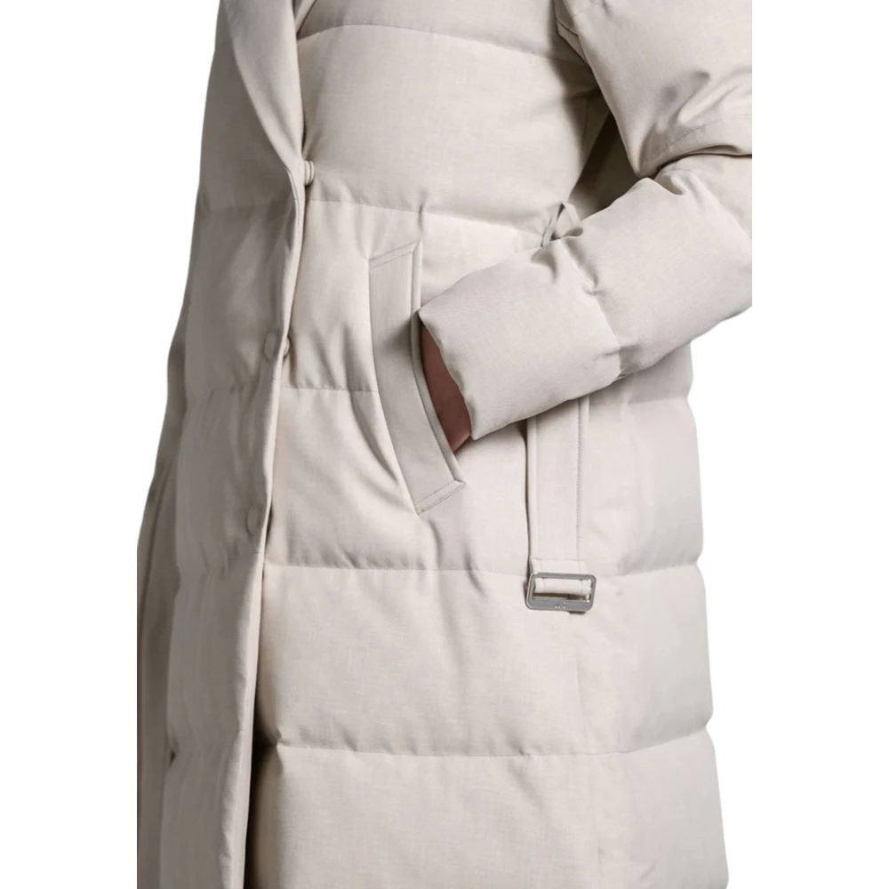 Duno Gewatteerde dubbele jas in beige Dames