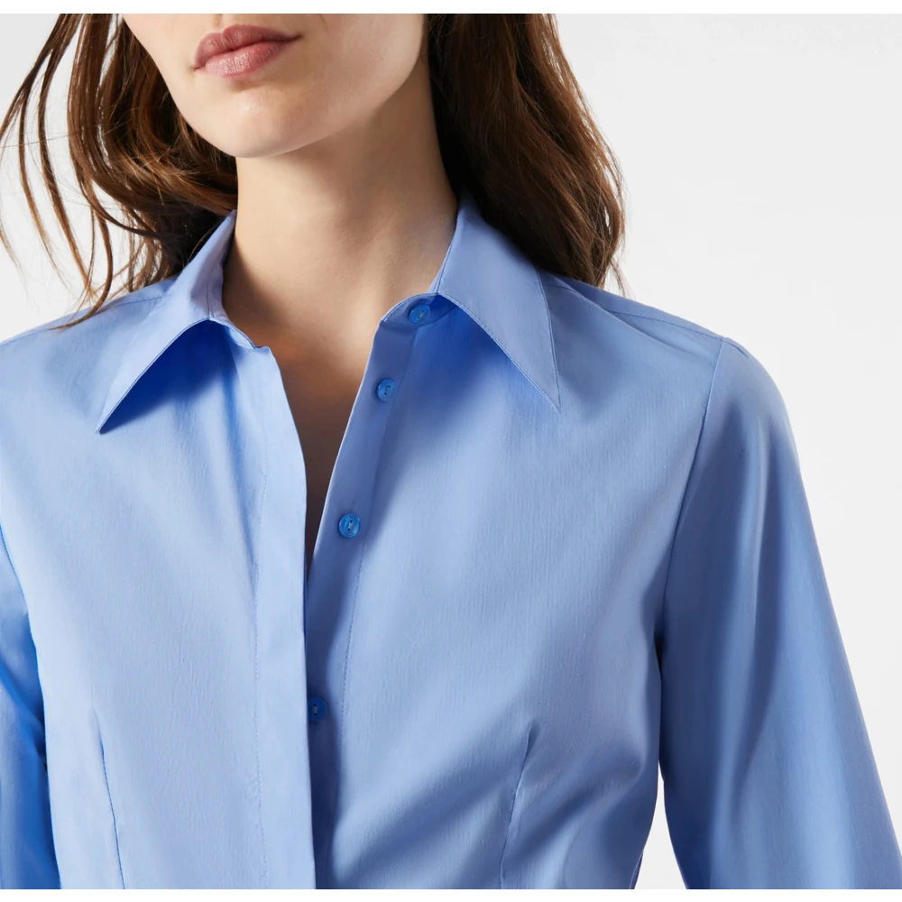 Pennyblack Slim Popeline Shirt Margaret Blue Dames