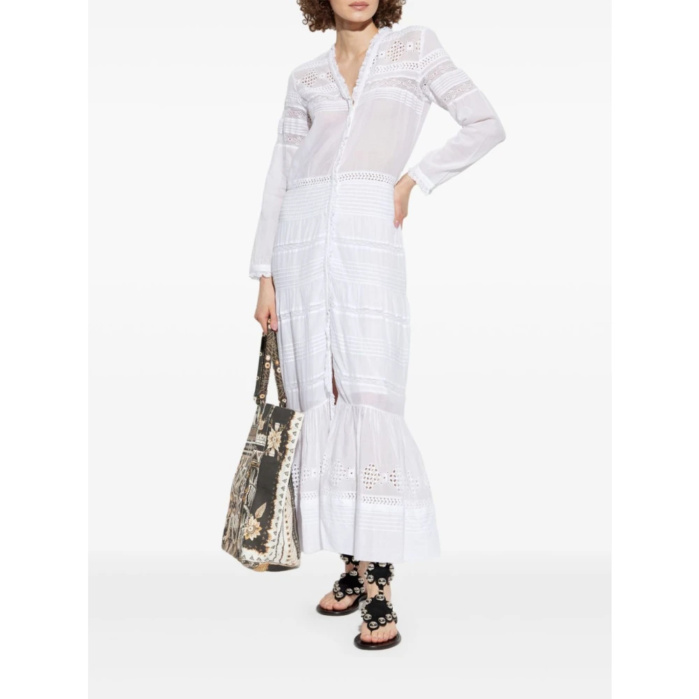 Isabel Marant Étoile Witte Katoenen Voile Lange Jurk White Dames