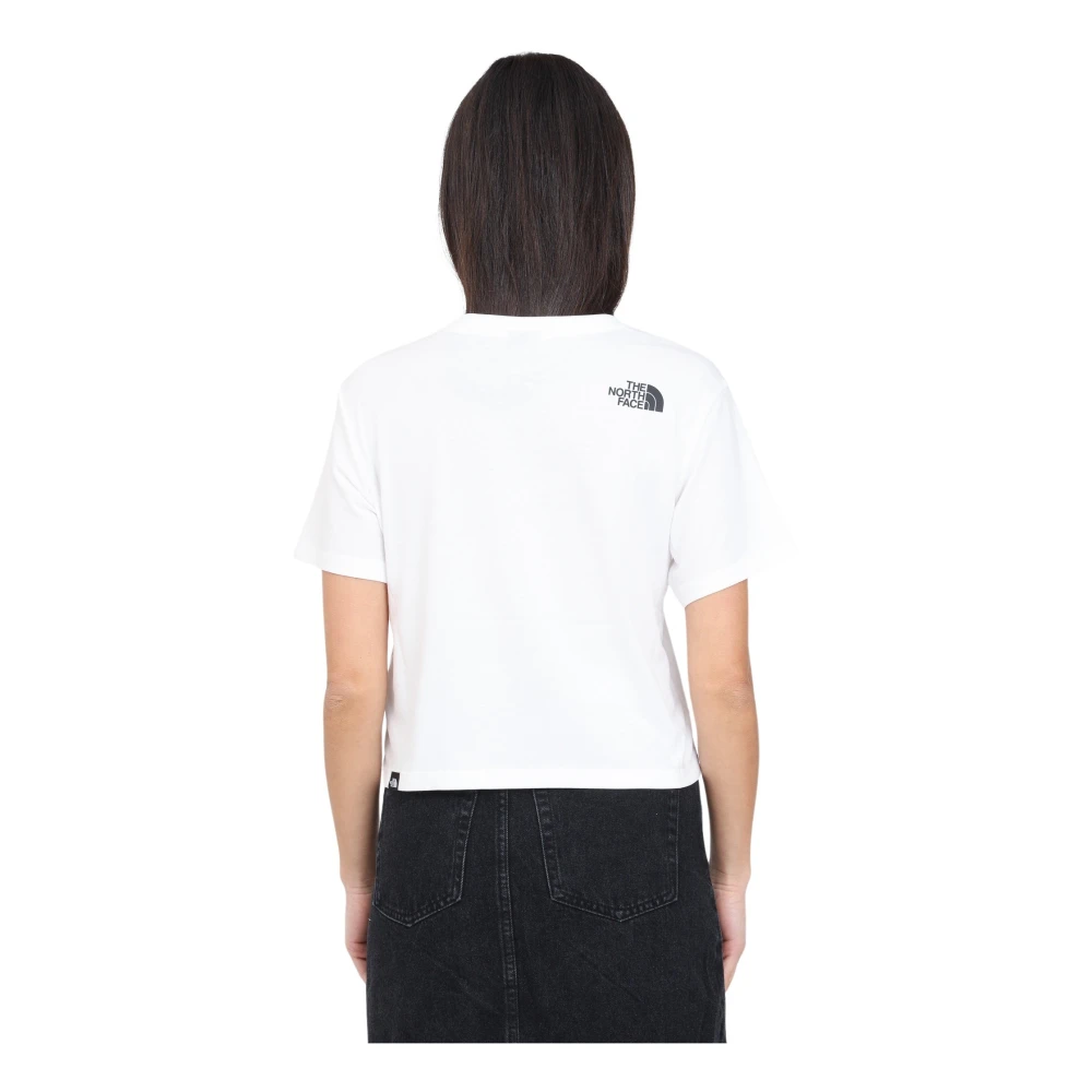 The North Face Wit Kort Taille T-shirt Simple Dome White Dames