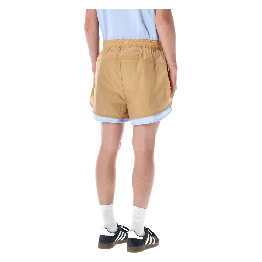 Adidas Beige Lycra Shorts met Elastische Taille Beige Heren
