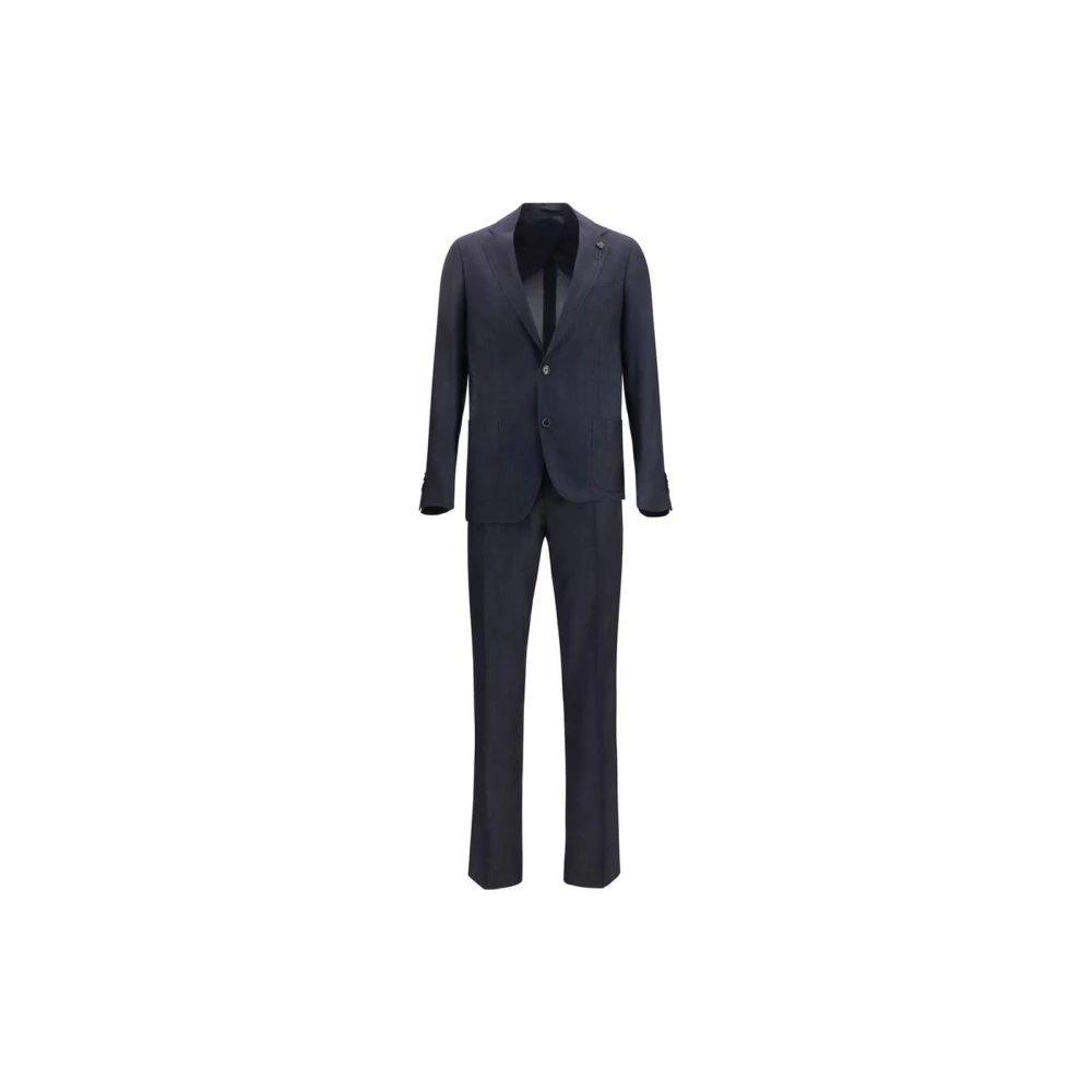Lardini Men's Blue Elegant Cotton Two-Piece Suit