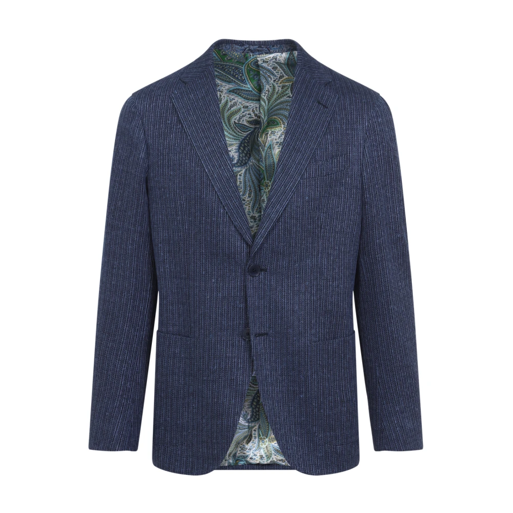 ETRO Blauwe Jas Elegantie Comfort Moderne Garderobe Blue Heren