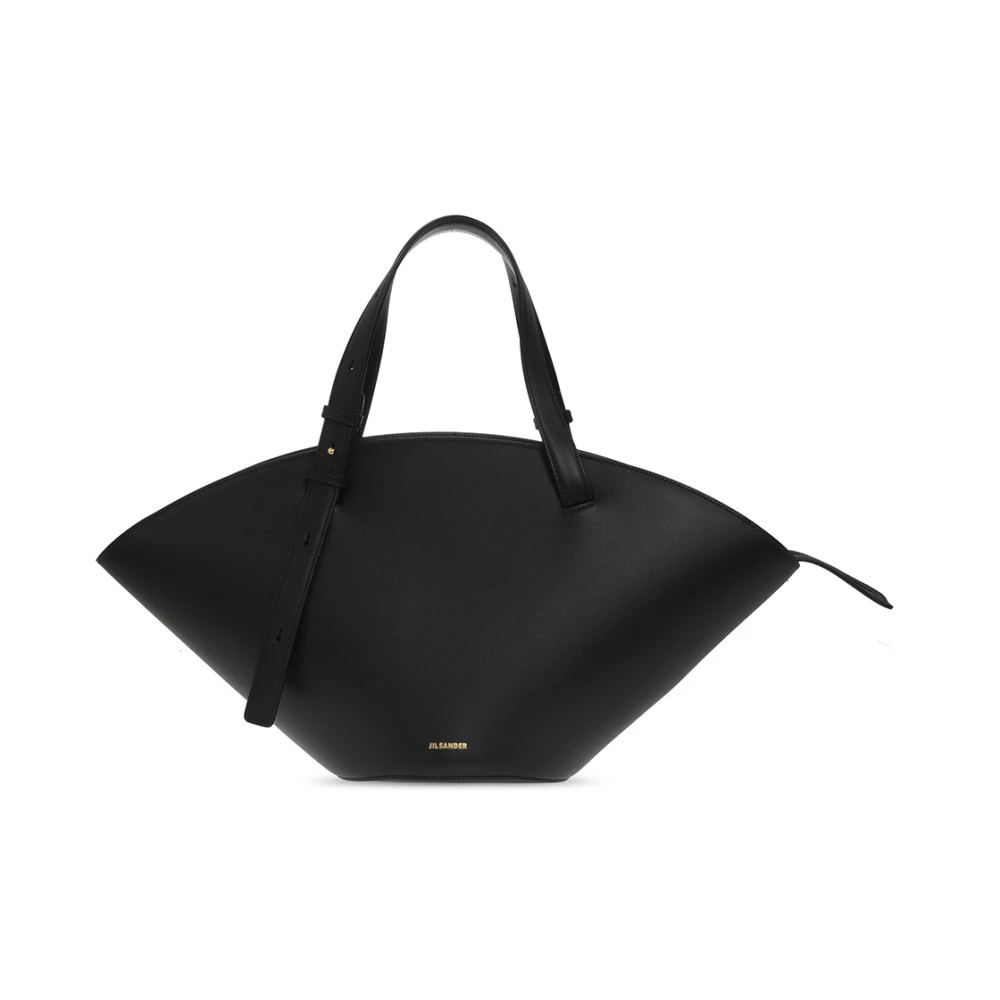 Jil Sander Women's Black Leather Sombrero Shoulder Bag