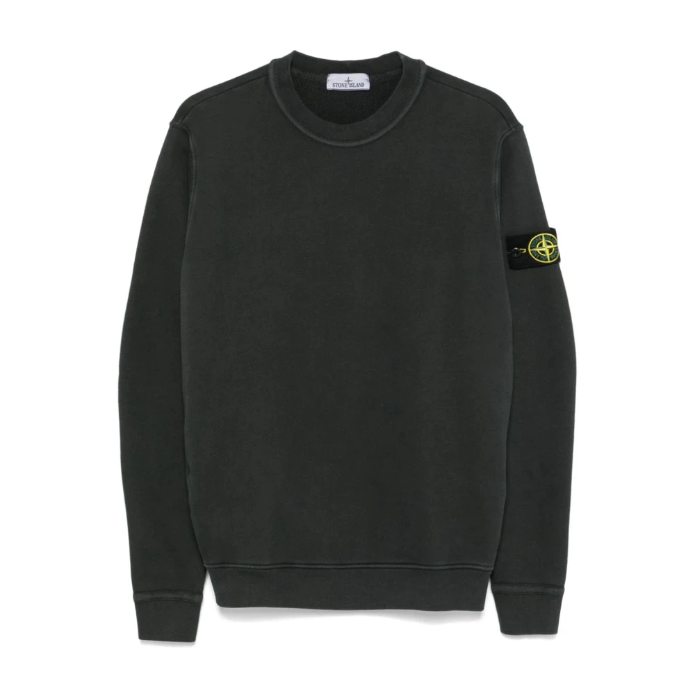 Stone Island Zwarte Compass-Badge Sweatshirt Black Heren