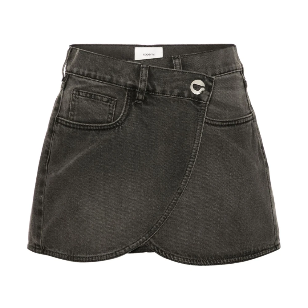 Coperni Denim Mini Rok Kruisstijl Grijs Gray Dames