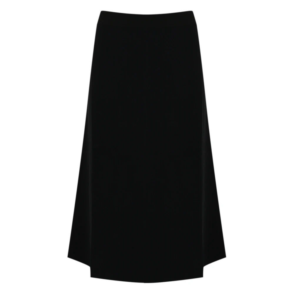 Liviana Conti Zwarte A-lijn Rok Nylon Elastische Taille Black Dames
