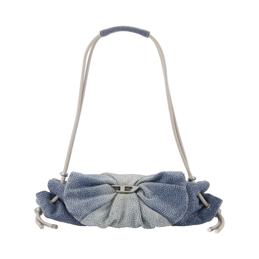 Diesel , Shoulder Bags, Female, Blue, One Size, Scrunch-D Small Shoulder Bag