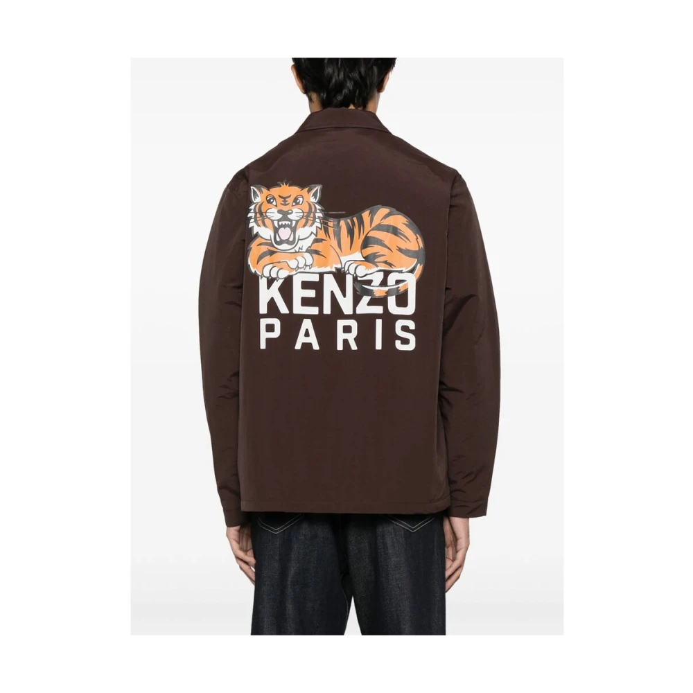 Kenzo Bruine Koffie Waistcoat met Logo Print Brown Heren