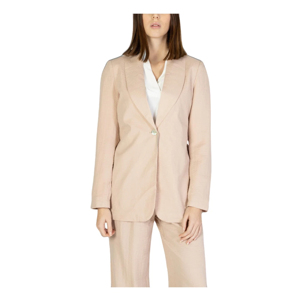 Vero Moda Roze Effen Blazer Knoopsluiting Pink Dames