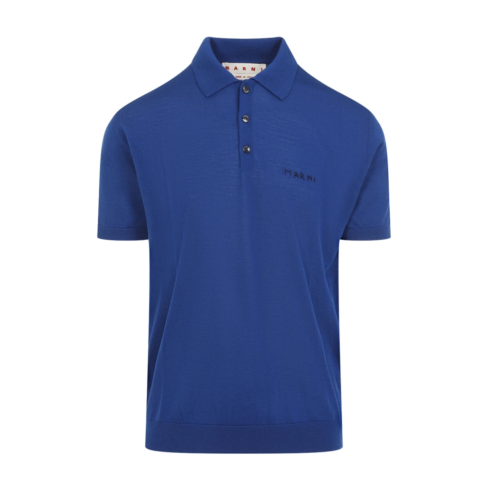 Marni Men's Blue Polo Shirts, M, Polo Neck Jumper