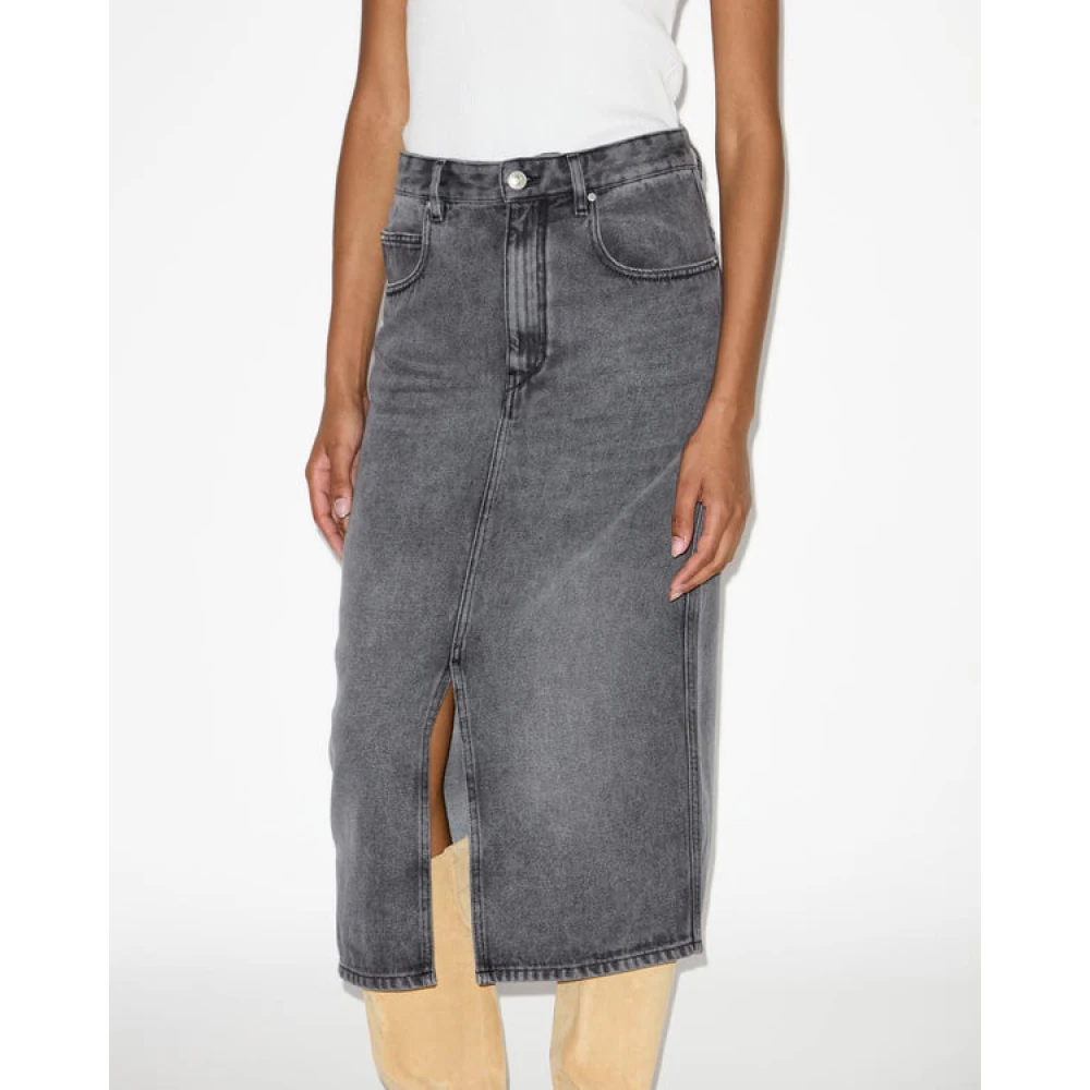 Isabel Marant Étoile Denim Midi Rok met Riem Gray Dames
