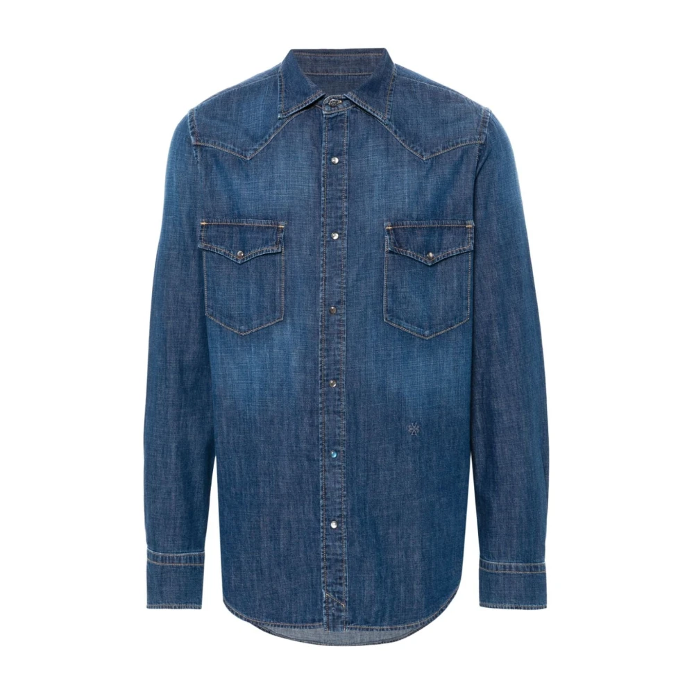 Jacob Cohën Denim Western Style Blauw Overhemd Blue Heren