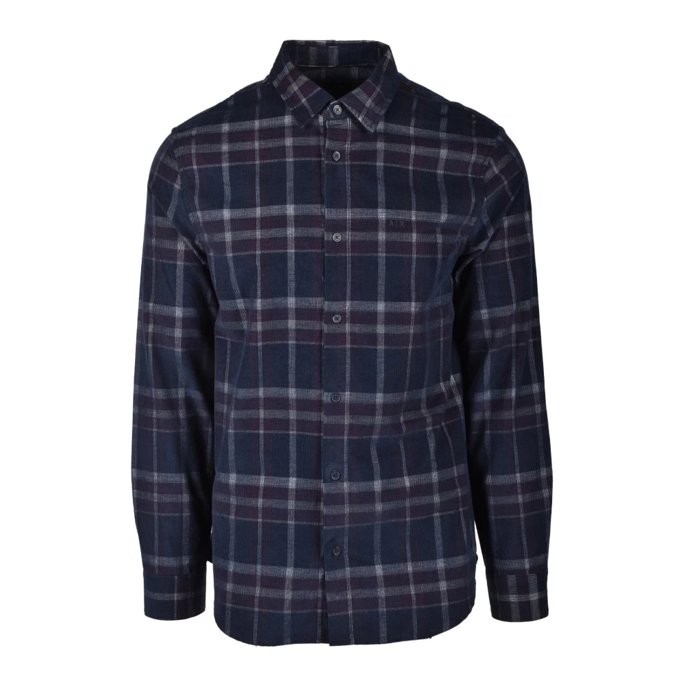 Armani Exchange Katoenen Overhemd Blue Heren