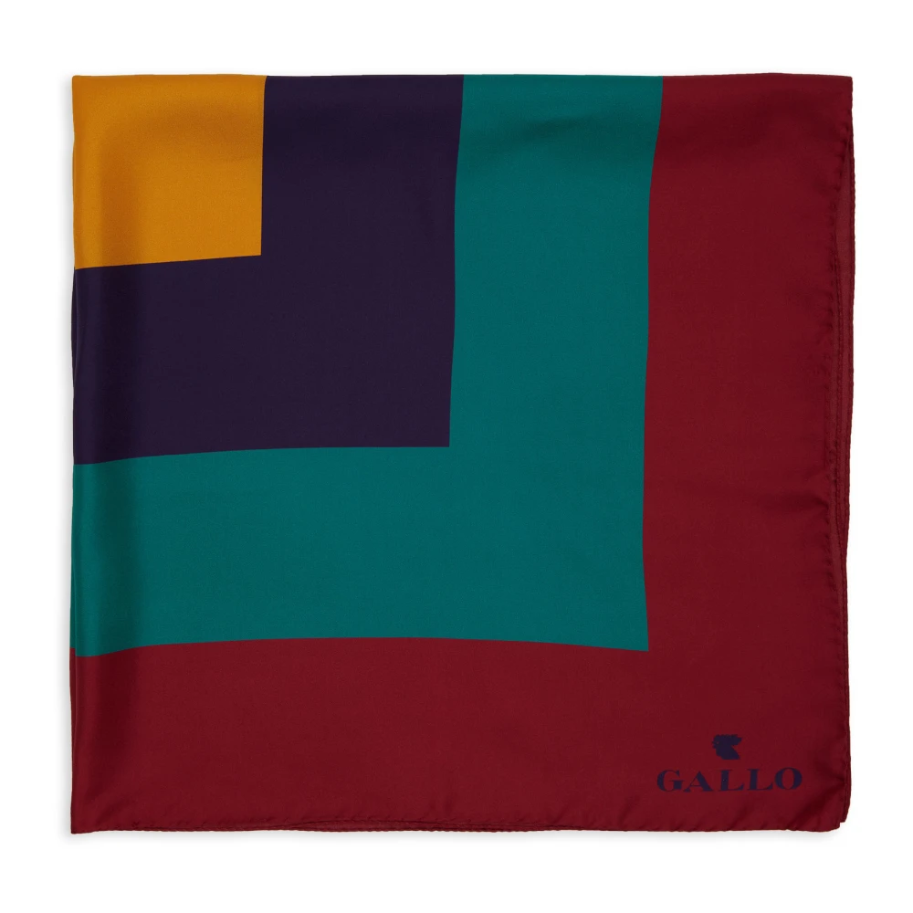 Gallo Unisex bordeauxrode sjaal met concentrisch vierkant motief Multicolor Unisex