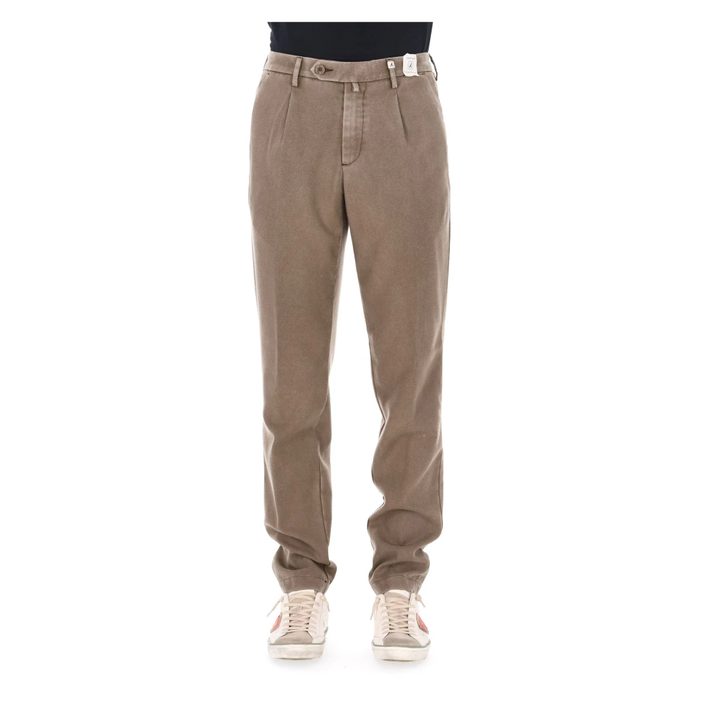 Myths Men's Brown Zeus Straight Trousers