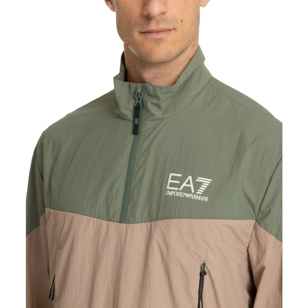 Emporio Armani EA7 Multikleur Ritsjas met Logo Zakken Beige Heren