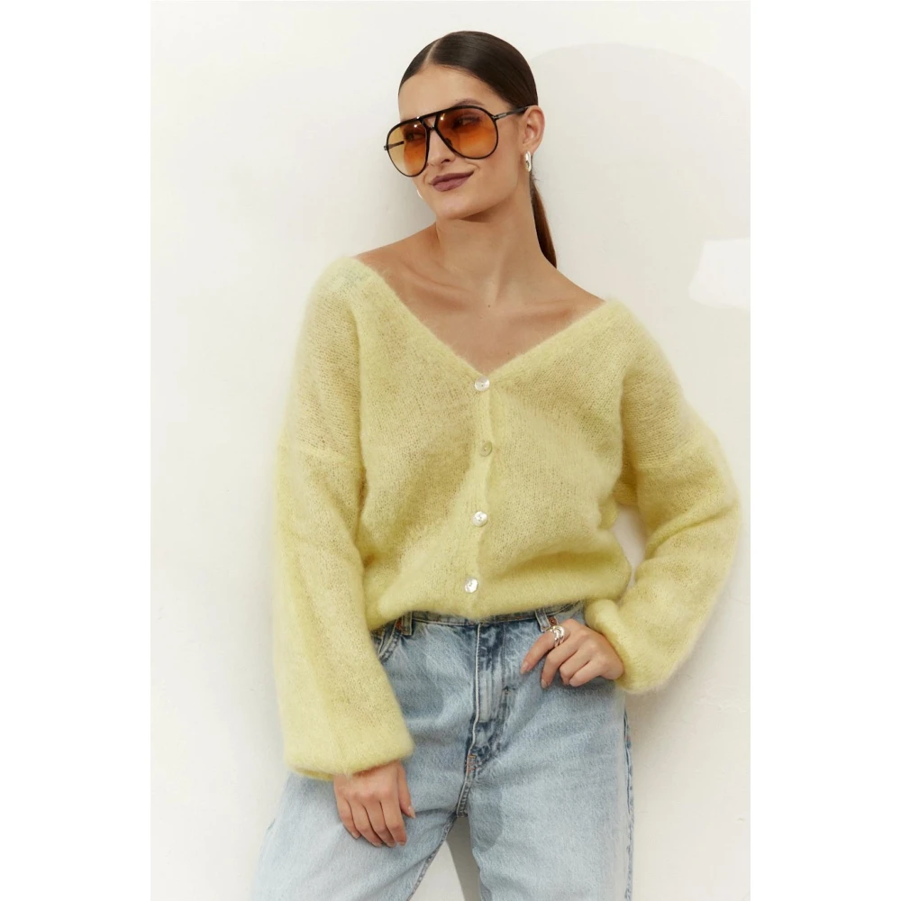 American Dreams Batik-geïnspireerde Cornelia Cardigan in Lichtgeel Yellow Dames