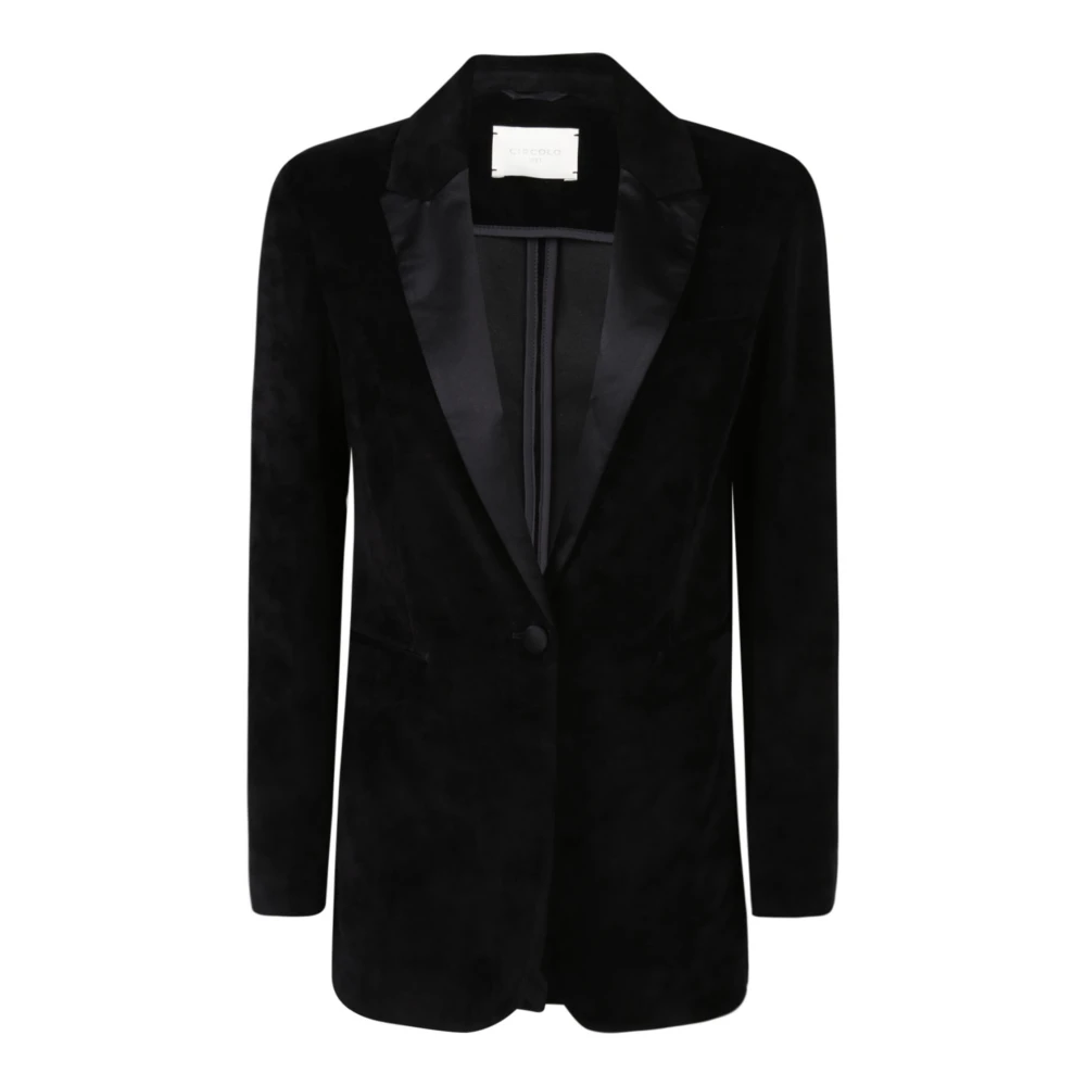 Circolo 1901 Zwart Fluwelen Blazer Jas Shawl Revers Black Dames