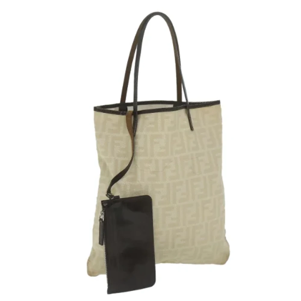Fendi Vintage Pre-owned Canvas fendi-bags Beige Dames