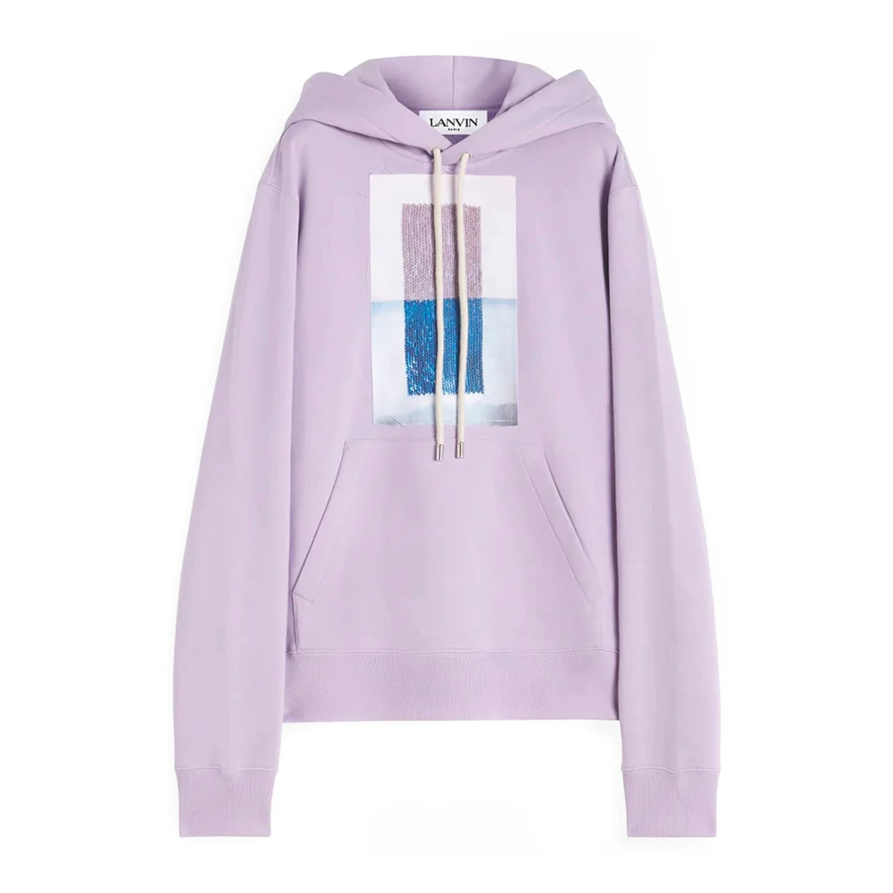 Lanvin Paarse hoodie met archiefprint Purple Heren