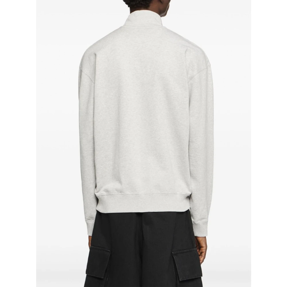 JW Anderson Grijze Sweater met Halve Rits Gray Heren