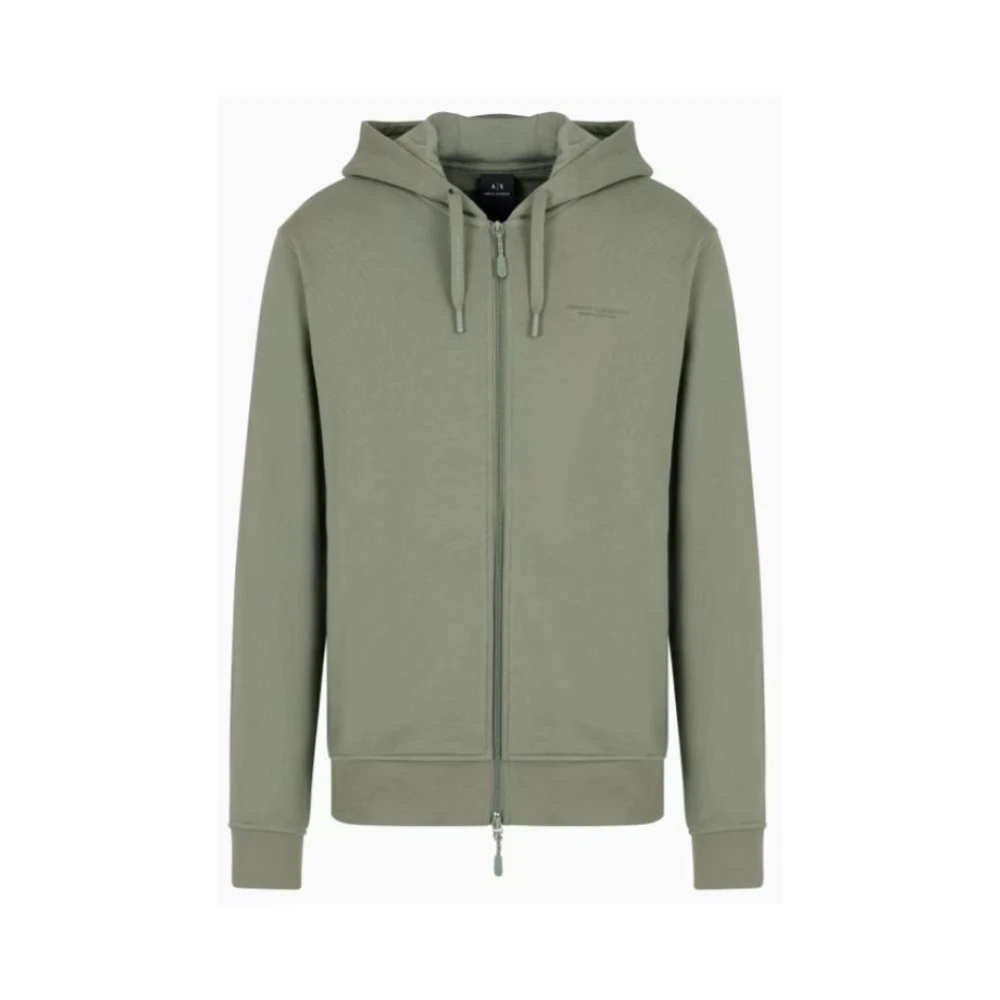 Armani Exchange Stretch-stof zip-up sweatshirt Green Heren