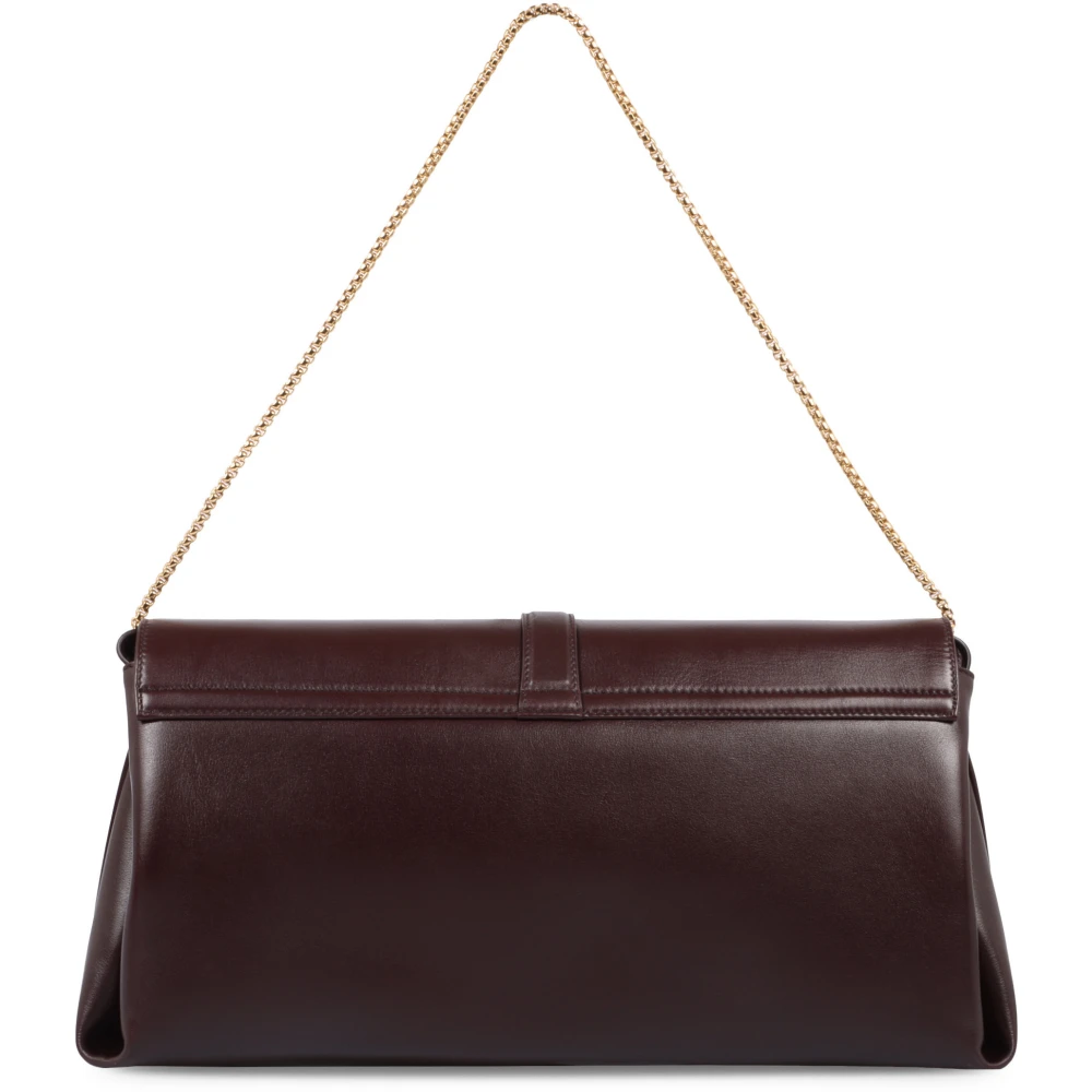 Salvatore Ferragamo Leren Crossbody Tas met Kettinghengsel Purple Dames