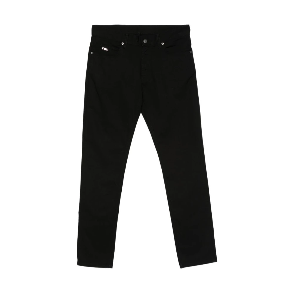 Emporio Armani Herr Svart Jeans W31, Bomull, Jeans Med Logotypdetalj