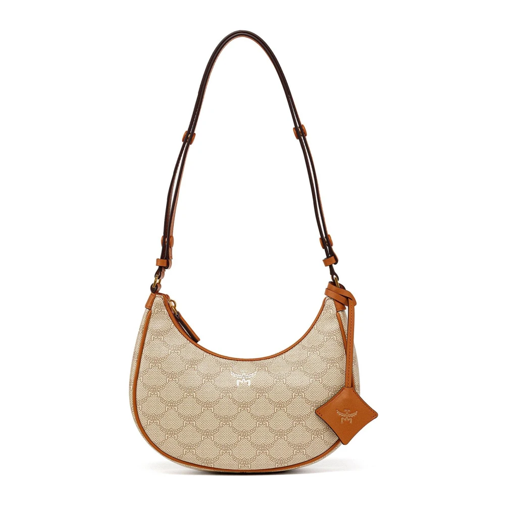 MCM Oplopende Maan Hobo in Lauretos Beige Dames