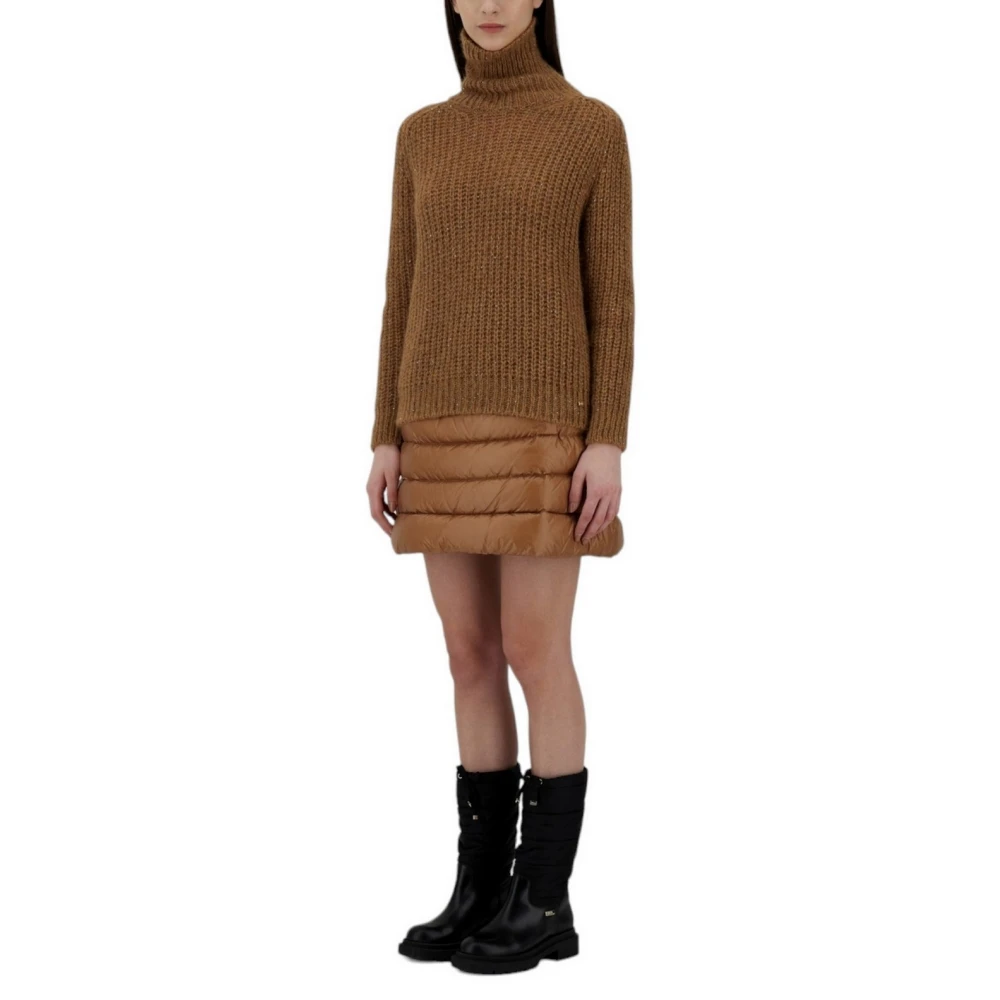 Herno Mohair Turtleneck Sweater Brown Dames